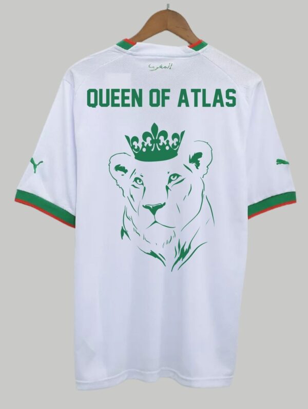 Maillot de L’équipe du maroc de football "Queen of Atlas" version 2 Blanc