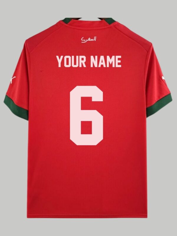 Maillot de L’équipe du maroc de football personnalisé avec votre nom et numéro préférés Rouge